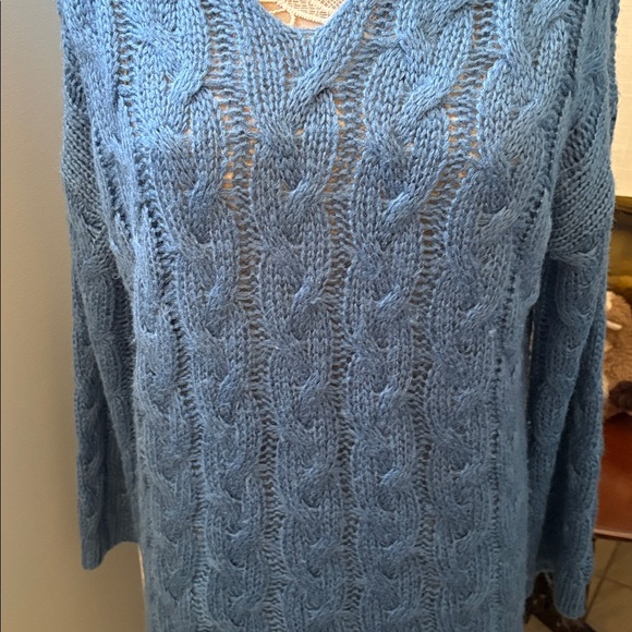 Blue Women's Hooded Sweater - Picture 6 of 8